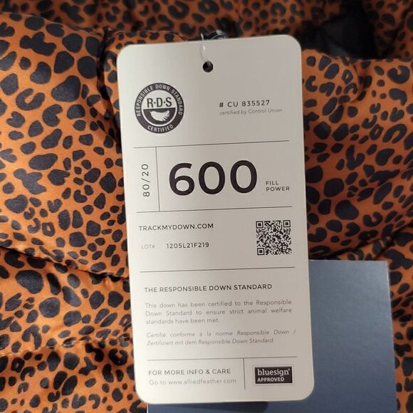 Lands End Puffer Vest Womens 3X (24-26W) 600 Down Leopard Water Resistant NEW - Picture 12 of 15